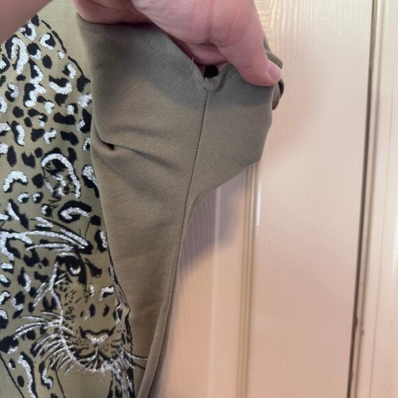 East River Clothing Co. Vintage Green Leopard Cheetah Top Pants Set Size L/M - Picture 6 of 15
